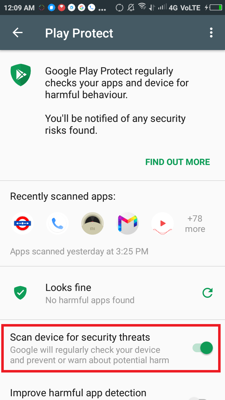 google play protect Notoutplay